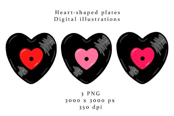 Download Heart-shaped Musical Plates PNG - Musical Collection